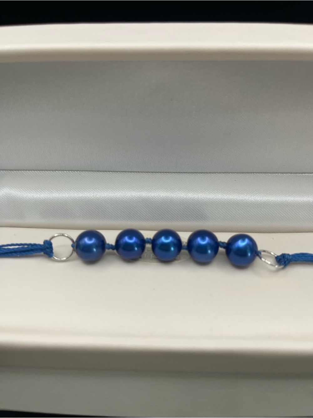 NWT Honora .925 SS Dyed Blue Freshwater Pearl Bracelet fits up to 7.5 inches